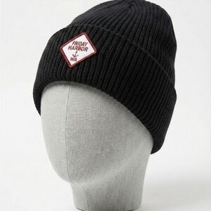 Legacy Friday Harbor WA Black Knit Beanie • Minimalist Winter Streetwear Hat